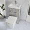 Milano Lurus - Concrete Grey Modern Farington Toilet and Basin and Combination Unit - 500mm x 890mm - Chrome Flush