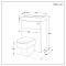 Milano Lurus - Concrete Grey Modern Farington Toilet and Basin and Combination Unit - 500mm x 890mm - Chrome Flush