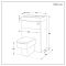 Milano Lurus - Concrete Grey Modern Farington Toilet and Basin and Combination Unit - 500mm x 890mm - Chrome Flush