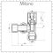 Milano - Angled Radiator Valves - Chrome (Pair)