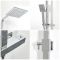 Milano Arvo - Modern Thermostatic Square Bar Shower Valve with Hand Shower and Shower Head - Chrome