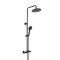 Milano Nero - Modern Thermostatic Bar Shower Valve with Round Shower Head and Hand shower - Black