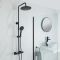 Milano Nero - Modern Thermostatic Bar Shower Valve with Round Shower Head and Hand shower - Black