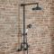Milano Zandra - Industrial Style Manual Exposed Shower Valve with Round Shower Head and Hand shower - Black