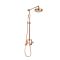 Milano Zandra - Industrial Style Manual Exposed Shower Valve with Round Shower Head and Hand shower - Brushed Copper