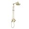 Milano Zandra - Industrial Style Manual Exposed Shower Valve with Round Shower Head and Hand shower - Brushed Brass