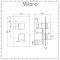 Milano Arvo - Chrome Thermostatic Shower with Wall Mounted Square Shower Head (1 Outlet)