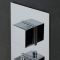 Milano Arvo - Modern 3 Outlet Square Triple Diverter Thermostatic Shower Valve - Chrome