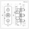 Milano Elizabeth - Traditional Concealed Thermostatic Triple Shower Valve - Chrome and Black