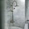 Milano Earlham - Art Deco Wall Mounted Bath Mixer Tap with Shower Head and Hand Shower - Choice of Finish
