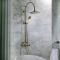 Milano Earlham - Art Deco Wall Mounted Bath Mixer Tap with Shower Head and Hand Shower - Choice of Finish