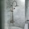 Milano Earlham - Art Deco Wall Mounted Bath Mixer Tap with Shower Head and Hand Shower - Choice of Finish