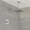 Milano Vis - Chrome Modern One Outlet Digital Thermostatic Shower with Square Ceiling Mounted Shower Head (1 Outlet)