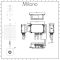 Milano Vis - Chrome Modern One Outlet Digital Thermostatic Shower with Square Ceiling Mounted Shower Head (1 Outlet)