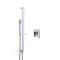 Milano Arvo - Chrome Shower with Square Hand Shower and Riser Rail (1 Outlet)
