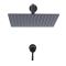 Milano Nero - Black Shower with Wall Mounted Square Shower Head (1 Outlet)