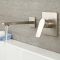 Milano Hunston - Modern Wall Mounted Basin or Bath Mixer Tap - Brushed Nickel