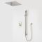 Milano Ashurst - Brushed Nickel Shower with Recessed Shower Head, Hand Shower and Riser Rail (2 Outlet)