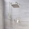 Milano Hunston - Brushed Nickel Shower with Diverter, Shower Head, Hand Shower and Riser Rail (2 Outlet)