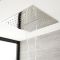 Milano Arvo - Modern 400mm Square Ceiling Mounted Recessed Shower Head with Water Blade - Polished Chrome
