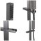 Milano Orno - Modern Riser Rail Kit with Hand Shower and Integrated Elbow - Gun Metal Grey