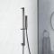 Milano Orno - Modern Riser Rail Kit with Hand Shower and Integrated Elbow - Gun Metal Grey