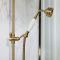 Milano Elizabeth - Traditional Riser Rail Kit with Hand Shower and Integrated Elbow - Brushed Brass