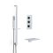 Milano Arvo - Chrome Thermostatic Shower with Hand Shower, Waterfall Bath Filler and Riser Rail (2 Outlet)