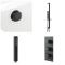 Milano Preto - Black Thermostatic Shower with Overflow Bath Filler and Riser Rail with Hand Shower (2 Outlet)