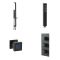 Milano Preto - Black Thermostatic Shower with Body Jets and Riser Rail with Hand Shower (2 Outlet)
