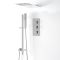 Milano Arvo - Chrome Thermostatic Shower with Shower Head, Hand Shower and Riser Rail (2 Outlet)