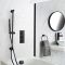 Milano Nero - Black Thermostatic Shower with Overflow Bath Filler and Riser Rail with Hand Shower (2 Outlet)