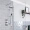Milano Elizabeth - Chrome and Black Traditional Thermostatic Shower with Riser Rail and Shower Head (2 Outlet)