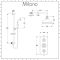 Milano Elizabeth - Chrome and Black Traditional Thermostatic Shower with Riser Rail and Shower Head (2 Outlet)