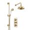 Milano Elizabeth - Brushed Brass Traditional Thermostatic Shower with Riser Rail and Shower Head (2 Outlet)