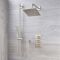 Milano Hunston - Brushed Nickel Thermostatic Shower with Shower Head, Hand Shower and Riser Rail (2 Outlet)