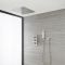 Milano Hunston - Brushed Nickel Thermostatic Shower with Recessed Shower Head and Hand Shower (2 Outlet)