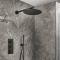 Milano Otto - Modern Thermostatic Shower with Triple Valve, Wall Mounted Shower Head and Hand Shower - Choice of Finish (2 Outlets)