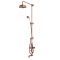 Milano Elizabeth - Brushed Copper Traditional Triple Exposed Thermostatic Shower with Grand Rigid Riser Rail and Wall Spout (3 Outlet)