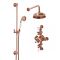 Milano Elizabeth - Brushed Copper Traditional Triple Exposed Thermostatic Shower with Shower Head and Riser Rail (2 Outlet)