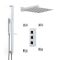 Milano Arvo - Chrome Thermostatic Shower with Diverter, Shower Head, Hand Shower, Riser Rail and Body Jets (3 Outlet)