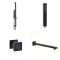 Milano Preto - Black Thermostatic Shower with Diverter, Shower Head, Riser Rail with Hand Shower and Body Jets (3 Outlet)