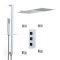 Milano Arvo - Chrome Thermostatic Shower with Diverter, Slim Shower Head, Hand Shower, Body Jets and Riser Rail (3 Outlet)