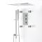 Milano Arvo - Chrome Thermostatic Shower with Diverter, Recessed Shower Head, Body Jets and Riser Rail with Hand Shower (3 Outlet)