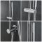 Milano Mirage - Chrome Thermostatic Shower with Diverter, Wall Mounted Shower Head, Hand Shower, Body Jets and Riser Rail (3 Outlet)