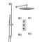 Milano Mirage - Chrome Thermostatic Shower with Diverter, Wall Mounted Shower Head, Hand Shower, Body Jets and Riser Rail (3 Outlet)