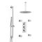 Milano Mirage - Chrome Thermostatic Shower with Diverter, Ceiling Mounted Shower Head, Hand Shower, Body Jets and Riser Rail (3 Outlet)