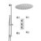 Milano Mirage - Chrome Thermostatic Shower with Diverter, Recessed Shower Head, Hand Shower, Riser Rail and Body Jets (3 Outlet)