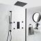 Milano Nero - Black Thermostatic Shower with Recessed Shower Head, Body Jets and Riser Rail with Hand Shower (3 Outlet)
