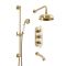 Milano Elizabeth - Brushed Brass Traditional Thermostatic Shower with Diverter, Shower Head, Bath Spout and Riser Rail (3 Outlet)